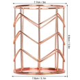 thumbnail image 2 of 2Pcs Pen Holder Round Rose Gold Desktop Storage Basket Metal Mesh Makeup Organizer Box, 2 of 3