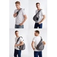 thumbnail image 3 of TurnWay - Bolso bandolera impermeable con puerto de carga USB para viajes, senderismo, ciclismo, camping (gris), 3 of 5