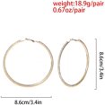 thumbnail image 5 of Pendientes de aro de diamantes de imitación punk Pendientes de aro redondos grandes de cristal Joyería de declaración de lujo para mujeres o niñas (Oro) Sincero Hogar, 5 of 5