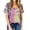Blue1, variant on Women's Summer Tie Dye V-Neck Short Sleeve Casual Tees with Front Pocket Blue 2XL