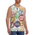 thumbnail image 2 of Easygdp Travel Stamp Men's Breathable Tank Tops Sleeveless Sporty T Shirts for Basketball, Mountaineering, Bodybuilding -XX-Large, 2 of 8
