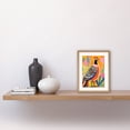 thumbnail image 2 of Pleasant Pheasant Bright Bold Vibrant Colourful Grassland Acrylic Painting Artwork Orange Pink Blue Folk Art Artwork Framed Wall Art Print 9X7 Inch, 2 of 5