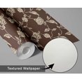 thumbnail image 6 of S4sassy Removable Nature-inspired Waterproof Wall Wrap, Textured Finish Wallcover, Minimal Floral Vine Contact Paper for Wallss, Dresser, Self Adhesive Vinyl Wallpaper Roll - Brown (25"x240"), 6 of 9