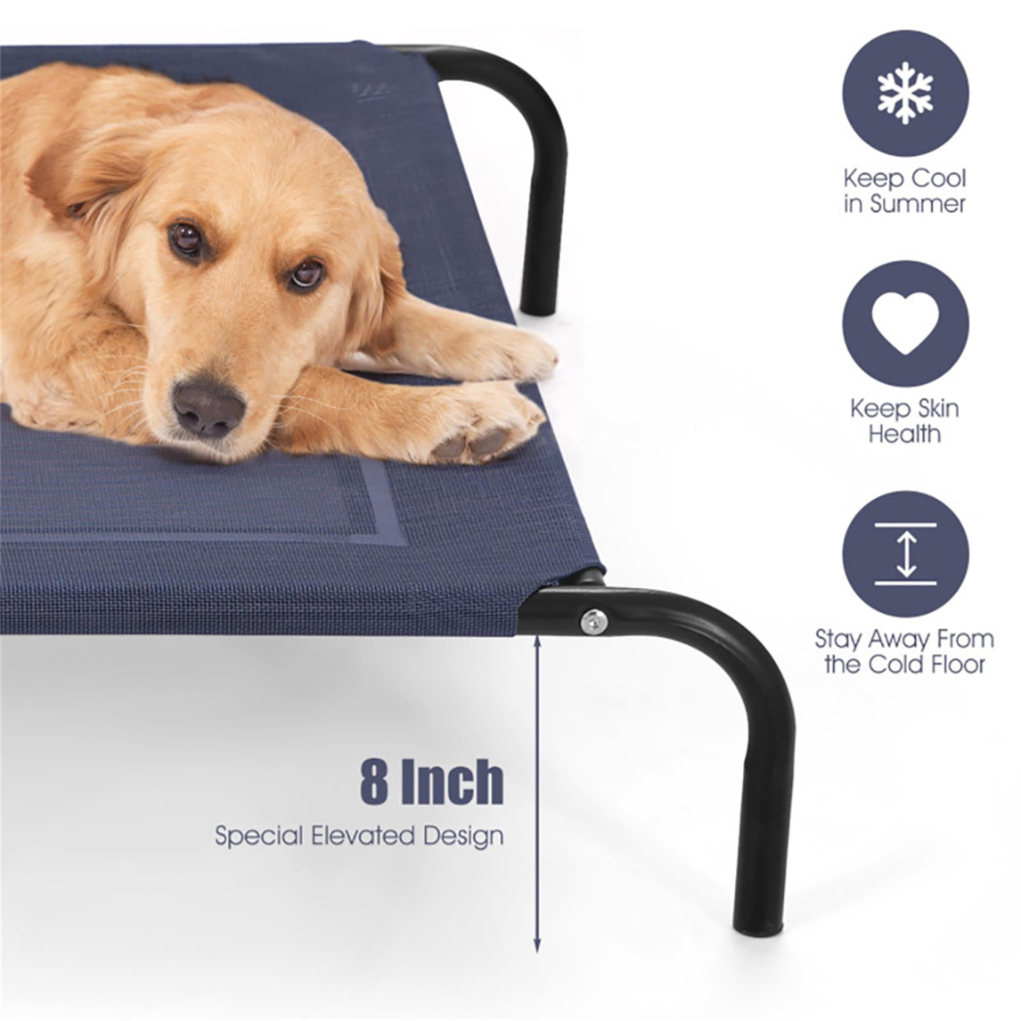Kadyn 52" Indoor Elevated Dog Bed with Metal Frame, Original Outdoor Cooling Camping Pet Beds Dog Cot Mat, Gray