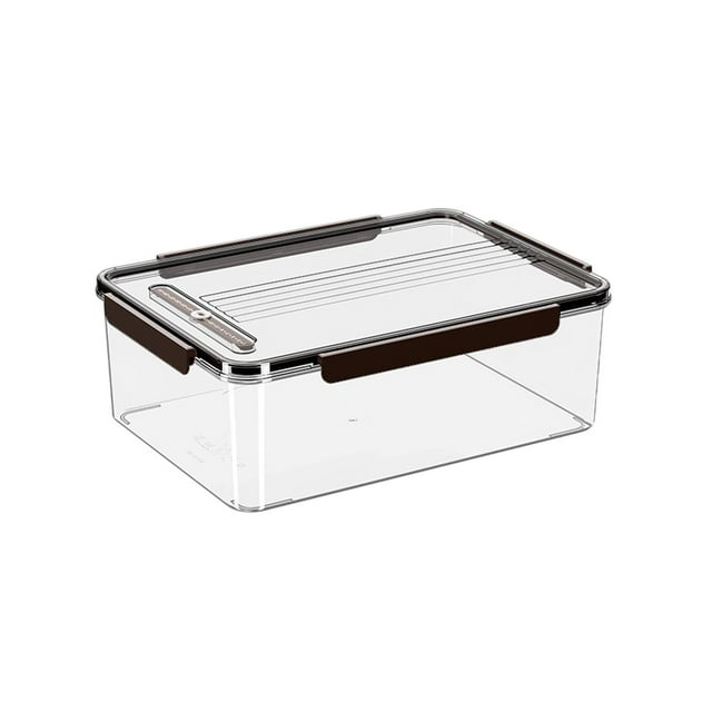 Fesfesfes Long Food Storage Containers Fridge Organizer Boxes Food Grade Airtight Storage Bins Stackable Kitchen Containers for Salad Berry Lettuce