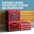 thumbnail image 5 of CleverMade Collapsible Milk Crate 25L Stackable, Red 1 Pack, 5 of 10