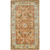 SAFAVIEH Bergama Michayla Traditional Wool Area Rug, Brown/Blue, 3' x 5'