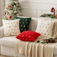 thumbnail image 3 of Lomyolo Christmas Tree Glitter Snowflake Pillow Covers Set of 2 –18x18 Soft Faux Fuzzy Embroidered Pillow Cases Farmhouse Festive Christmas Holiday Decor Throw Cushions for Home Winter Decoration, 3 of 7