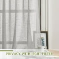 thumbnail image 5 of NICETOWN Grey Sheer Curtains for Bedroom, Linen Textured Grommet Semi Sheer Privacy Window Treatment Light Filter for Living Room, 52"x96", 2 Panels, 5 of 6
