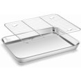 thumbnail image 1 of Baking Sheet with Rack x Stainless Steel Quarter Sheet Pan with Wire Cooling Rack Set for Toaster Oven Roasting Metal Bacon Cookie Trays Nonstick & Rust Dishwasher, 1 of 9