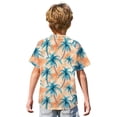 thumbnail image 5 of Abcomgle Kids Hawaiian Shirt Boys Summer Palm Tree Print Hawaii Shirts for Boys Button Down Short Sleeve Tourist Boys Hawaiian Outfit,Turquoise,9-10Years, 5 of 5