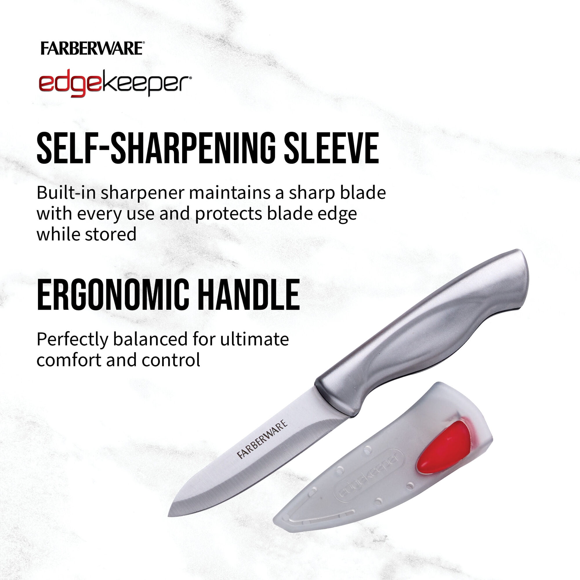 Farberware Edgekeeper Classic 3.5-inch Stainless Steel Paring Knife with Self-Sharpening Sleeve