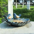 thumbnail image 2 of 8.26”Small Ceramic Bird Bath Bowl, Wild Bird Baths Birdfeeder With Birds Figurines Decorations For Outdoors Garden Yard Lawn(Blue), 2 of 6
