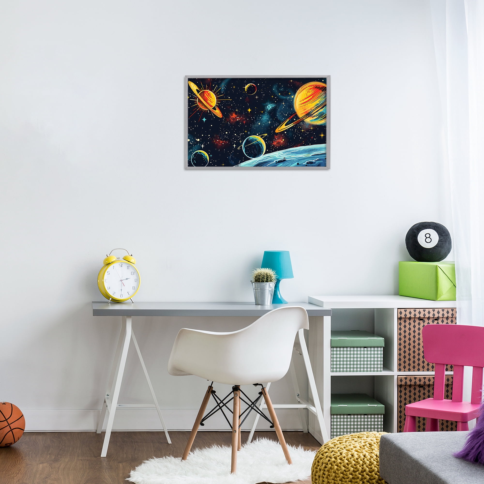Stupell Industries Black Lit Galaxy Panorama Gray Framed Giclee Art, design by Creative Studio