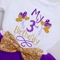 thumbnail image 5 of IBTOM CASTLE Toddler Baby Girls My 3rd Birthday Cake Smash Shinny Printed Sequin Bow Tutu Princess Dress 3 Years Purple - Balloon, 5 of 8