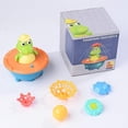 thumbnail image 4 of Baño de bebé Juguetes de bañera Aerosol de agua eléctrico Cocodrilo flotante Juguetes de ducha para niños Amigos de baño Juguetes de bañera infantil 10x10x10cm (sin batería) Feliz Sencillez, 4 of 5