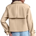 thumbnail image 5 of Turn-Down Collar Women Long Sleeve Solid Double-Breasted Button Jacket Coat, 5 of 5