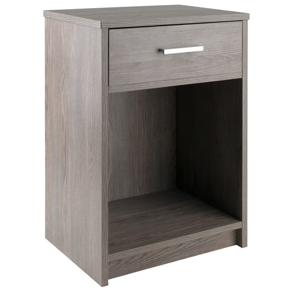 Winsome Wood Rennick 1-Drawer Nightstand, Ash Gray Finish