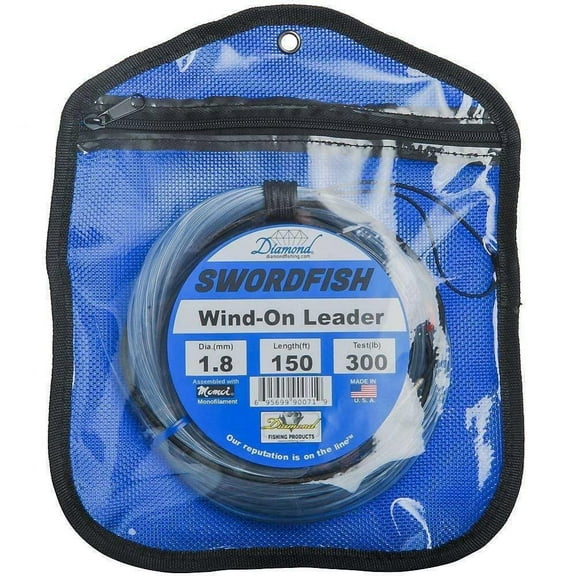 Diamond Fishing Products Diamond Swordfish Wind-On Leader 200#, Clear