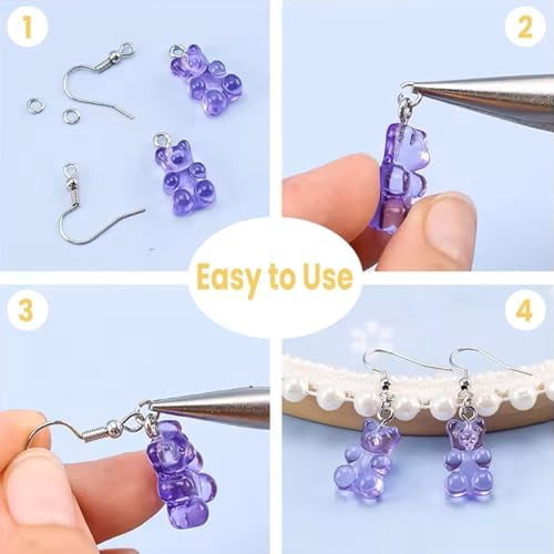Hypoallergenic Earring Hooks, Ear Wires Fish Hooks, 600 Pcs Gold Earing Making Supplies Kit with Earring Backs and Jump Rings for DIY Jewelry Making (Gold)