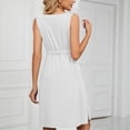 thumbnail image 4 of KBODIU Womens Dresses Sleeveless V-Neck Solid Color Pocket Makings Birthday Mothers Day Gifts Summer Dresses for Women 2023 White S, 4 of 6
