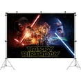 thumbnail image 3 of Happy Birthday Star Anime Cartoon Wars  Theme Backdrops Banner Birthday Party Decor Supplies,5.9x3.6ft, 3 of 4