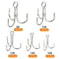 thumbnail image 3 of Uxcell 16#14#12#10#8# Carbon Steel Treble Fish Hooks Kit with Barbs, White 1 Set, 3 of 5