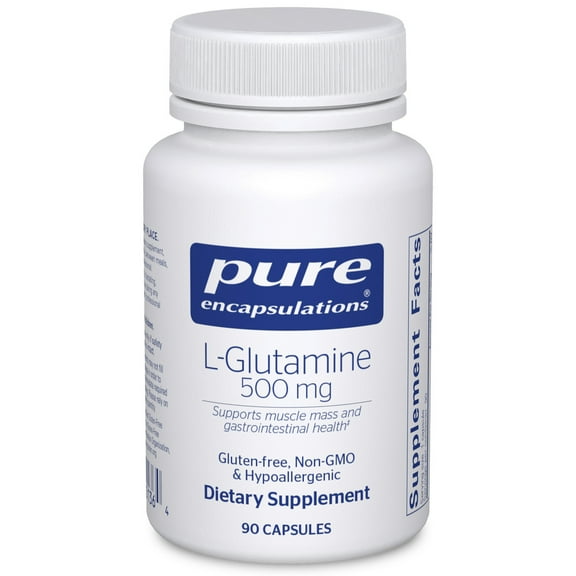 Pure Encapsulations L-Glutamine 500 mg - Supplement for Immune and Digestive Support, Gut Health and Lining, Metabolism, and Muscle Support* - With Free-Form L-Glutamine - 90 Capsules
