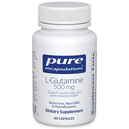 Pure Encapsulations L-Glutamine 500 mg - Supplement for Immune and Digestive Support, Gut Health and Lining, Metabolism, and Muscle Support* - With Free-Form L-Glutamine - 90 Capsules