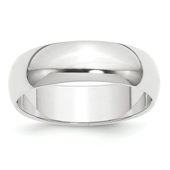 Platinum 8mm Half-Round Featherweight Band - Size 10.5