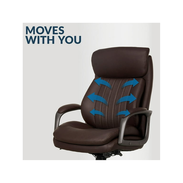 La-Z-Boy Nova Modern Faux Leather Executive Office Chair in Brown