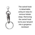 thumbnail image 4 of Hidden Hollow Beads Elephant Pendant Lanyard Necklace 34" long, Women's Fashion Chain Lanyard, For Keys, Badge ID holder. (Silver Elephant Non Breakaway - Stronger), 4 of 6