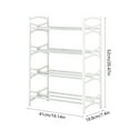thumbnail image 3 of ROLKFUK Organizing Racks 4 Tier Metal Shoe Rack, Ventilated Design, Easy Tool-Free Assembly, for Entryway/Dorm/Bedroom Closet, White, Holds Men’s/Women’s/Ki-ds’ Shoes, 3 of 6