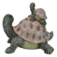 thumbnail image 5 of Nautical Marine Turtle Tortoise Mother Piggybacking Hatchlings Family Figurine, 5 of 9