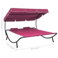 thumbnail image 4 of vidaXL Outdoor Lounge Bed with Canopy and Pillows Pink, 4 of 5