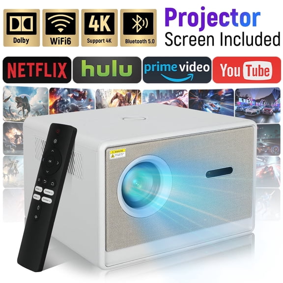 ANMESC Native 1080P 4K Projector with 5G WiFi Bluetooth, 600 ANSI Outdoor Movie Home Theater (92 Characters)