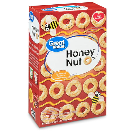 (3 Pack) Great Value O's Honey Nut Oat Cereal, 21.6