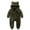 Army Green, variant on Children Fleece Hooded Romper Infant One Piece Jumpsuit with Bear Ears Cozy Warm Outwear for Newborns Toddlers Boys Girls Zip Up Footed Pajamas