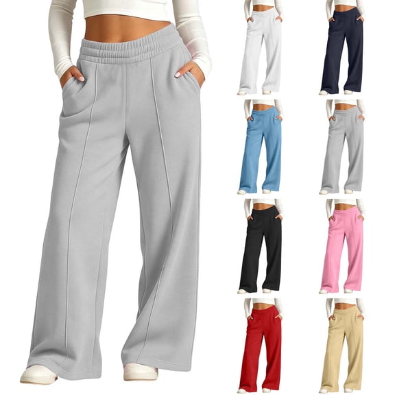 Rvasteizo Boys Girls Fleece Sweatpants Elastic Waist School Uniform Fall Winter Warm Solid Unisex Kids Trousers 12 Years