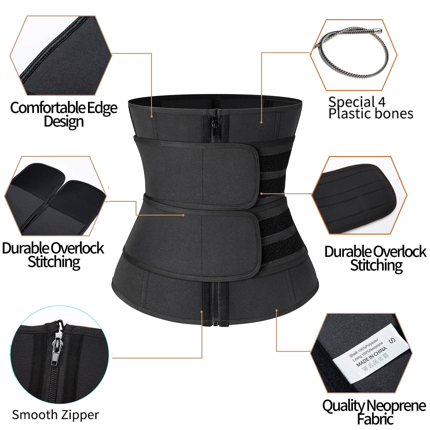 COMFREE Neoprene Sauna Waist Trainer for Women Plus Size Tummy