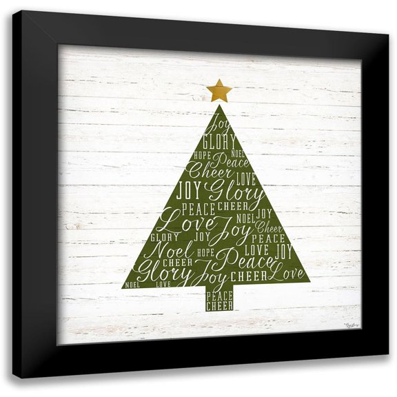 Louise, Gigi 12x12 Black Modern Framed Museum Art Print Titled - Christmas Words Tree