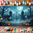 thumbnail image 4 of Halloween Theme Decorative Banner Spooky Atmosphere Jack o Lanterns Gate Design for Outdoor Decorating Holiday Party Night, 4 of 5