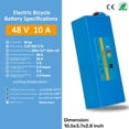 thumbnail image 2 of 48V Battery 48V 10AH Ebike Battery with Charger XT60 Lithium Battery 1200W for 48V Electric Bike Scooter Solar Panels, 2 of 8