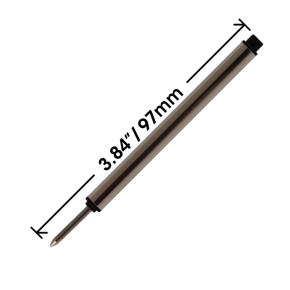 Jaymo Replacement for Montblanc 113778 - Measures 3.84 in / 97 mm Long - Capless Rollerball Pen Refill - 12 Blue