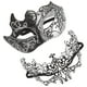 thumbnail image 2 of KAKOWELY 1 par de máscaras de baile de máscaras, máscaras de fiesta de cosplay, máscaras de carnaval, máscara decorativa para parejas, 2 of 5