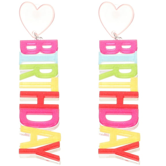 MLINS Birthday Earrings Sign Decorations Exaggerated Trendy Colorful Stud Miss