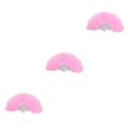 thumbnail image 2 of Redempat Feather Fan Decoration Craft Parties Handheld Ornament Decorative Fans Elegant Dance Performance Accessory Adult Pink 3Set, 2 of 6