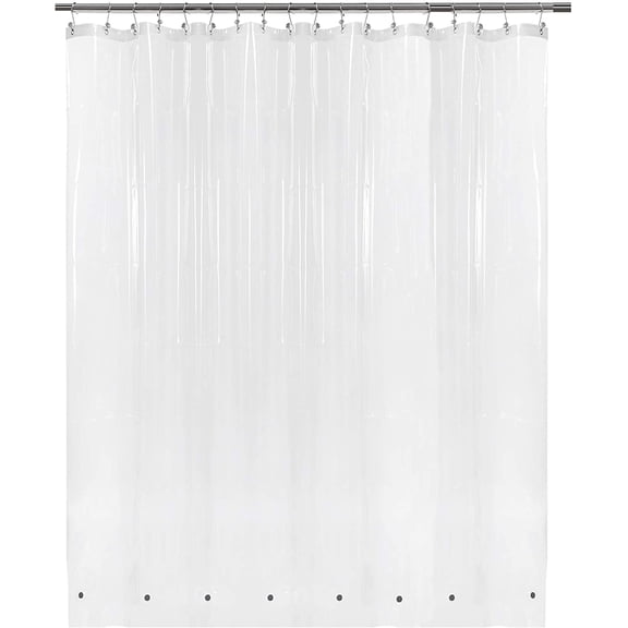 Extra Wide Shower Curtain Liner 108" x 72", Clear | 8 Bottom Magnets, 8G Heavy Duty PEVA, 18 Metal Grommets, PVC Free, Waterproof 108x72 Wrap Around Shower Liner for Bathroom