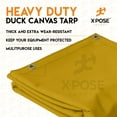 thumbnail image 3 of Xpose Safety Canvas Tarp - Tan 8' x 12' Duck Canvas Heavy Duty 12 oz Waterproof with Brass Grommets, Multipurpose Outdoor Waxed Tarpaulin for Camping, Canopy, Tent, Trailer, Machinery, Equipment Cover, 3 of 6
