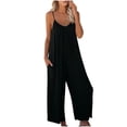 thumbnail image 2 of SDNall Jumpsuits for Women with Pocket Strap Jumpsuit Summer New Style Solid Color Pocket Casual Jumpsuit Female Rompers for Women (Black, Sizes S-XXL), 2 of 9